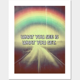 Inspirational quote artwork highway rainbow Posters and Art